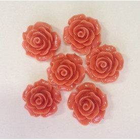 Кабошон Роза, темно-абрикосовый, диаметр 20 мм, толщина 9 мм