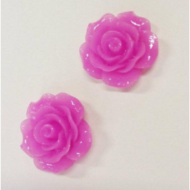 Кабошон Троянда, фуксія, діаметр 20 мм, товщина 9 мм