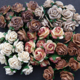 Набор 10 розочек в коричневых тонах 10 мм
