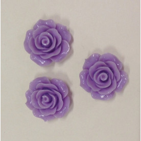 Кабошон Троянда, яскраво-фіолетовий, діаметр 20 мм, товщина 9 мм