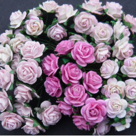Набір 10 трояндочок в рожевих тонах 10 мм