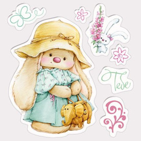 Набор силиконовых штампов Соломенная шляпка 10,5х10,5 см, Scrapberry's