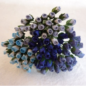 Набір 10 бутонів троянд в блакитних тонах 4 мм
