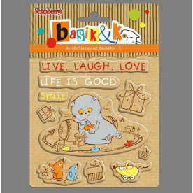 Набір силіконових штампів Басик Live, Laugh, Love 10,5х10,5 см, Scrapberry's