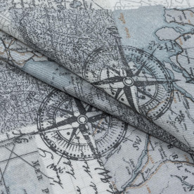 Декоративна тканина Карта сірий, розмір 50х70 см, бавовна 70%, щільність 166