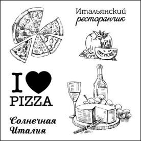 Штампы Итальянские каникулы - Итальянский ресторанчик 10,5х10,5 см, Scrapberry's