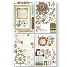 Набор стикеров из картона Cappella - Chip Sticker Shapes, BasicGrey