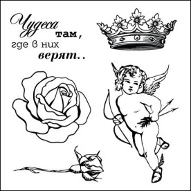 Набір силіконових штампів Елегія - Ангел 10,5х10,5 см, Scrapberry's