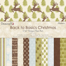Набір скраппаперу Christmas - Modern 12 аркушів 30х30 см від Dovecraft 