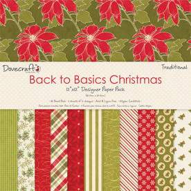 Набір скраппаперу Christmas - Traditional 12 аркушів 30х30 см від Dovecraft