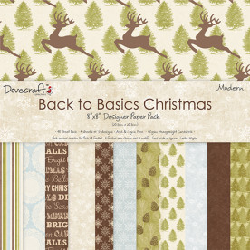 Набор скрапбумаги Back to Basics Christmas Modern 12 листов 20х20 см от Dovecraft