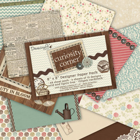 Набор бумаги Curiosity Corner, 20*20 см, 12 листов Dovecraft