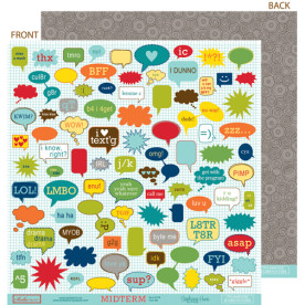 Аркуш скраппаперу Text Me, Midterm 30х30 см від Bella BLVD