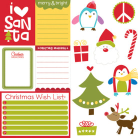 Аркуш скраппаперу Cute Cuts, Christmas Wishes 30х30 см від Bella BLVD