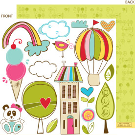 Аркуш скраппаперу Cute Cuts, Sunny Happy Skies 30х30 см від Bella BLVD