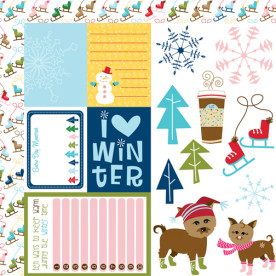 Аркуш скраппаперу Cute Cuts, Winter Wonder 30х30 см від Bella BLVD