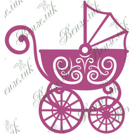 Чіпборд Коляска вінтажна, 7,5х7 см