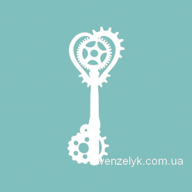 Чипборд Ключик стимпанк 03, 6,2х2,5 см.