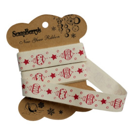 Бавовняна стрічка Ялинкові іграшки, 15 мм, 2 м від ScrapBerry's