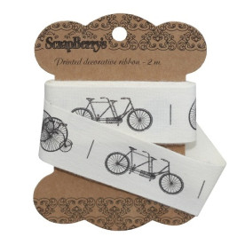 Бавовняна стрічка Ретро велосипеди, 25 мм, 2 м від ScrapBerry's