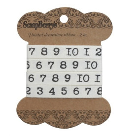Хлопковая лента Цифры печатная машинка, 10 мм, 2 м от ScrapBerry's