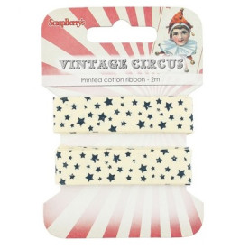 Бавовняна стрічка Зірки цирку, 15 мм, 2 м від ScrapBerry's