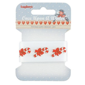 Декоративна стрічка Одного разу взимку, атлас, 25 мм, 2 м від ScrapBerry's