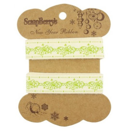 Бавовняна стрічка Новорічний візерунок, 15 мм, 2 м від ScrapBerry's