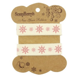 Бавовняна стрічка Сніжинки, 15 мм, 2 м від ScrapBerry's