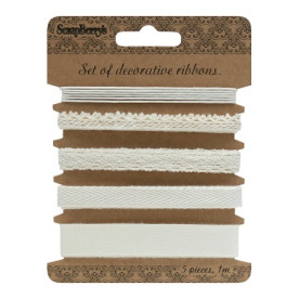 Набор декоративных ленточек Натуральные, 5 шт, по 1 м. от Scrapberry's