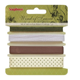 Набір декоративних стрічок Вітер мандрів, 4 шт, по 1 м. Від Scrapberry's