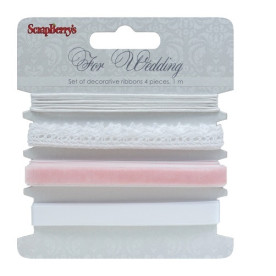 Набір декоративних стрічок Весілля, 4 шт, по 1 м. Від Scrapberry's