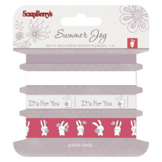 Набір декоративних стрічок Літня радість, 4 шт, по 1 м. Від Scrapberry's