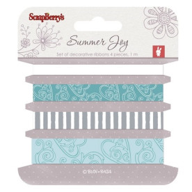 Набір декоративних стрічок Літня радість 2, 4 шт, по 1 м. Від Scrapberry's