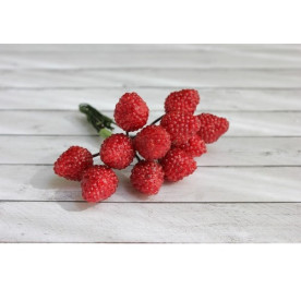 Букетик з ягідками-малинка, 1 шт. (12 ягідок) від Hobby and You