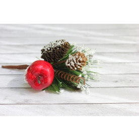 Букетик новогодний, яблоко/шишки, 1 шт. от Hobby and You