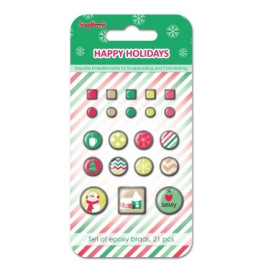 Набір брадсов "Happy Holidays", 21 шт. від Scrapberry's 