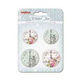 Набор часиков Зимнее утро, 4 шт от Scrapberry's