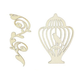 Вирубки Пташка в клітці 5,5 см і завиток 6,5 см (уп. 2 шт.) Від Scrapberry's