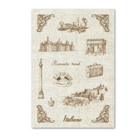 Тканевые льняные стикеры Итальянские каникулы, 14х20 см, Scrapberry's