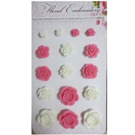 Набор объемных цветочков Цветочная вышивка 1, 16 шт. от Scrapberry's