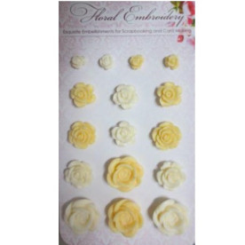 Набор объемных цветочков Цветочная вышивка 2, 16 шт. от Scrapberry's