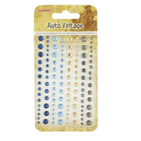 Набір клейових камінчиків, 120 шт, 4 кольори, Автовінтаж, Scrapberry's