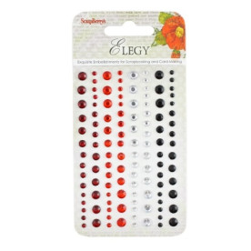 Набір клейових камінчиків, 120 шт, 4 кольори, Елегія,  Scrapberry's