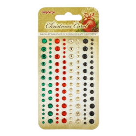 Набір клейових камінчиків, 120 шт, 4 кольори, Ніч перед Різдвом,  Scrapberry's