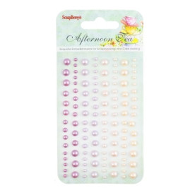 Набір клейових напівперлинок, 120 шт, 4 кольори Солодощі 2,  Scrapberry's