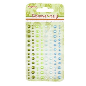 Набор клеевых полужемчужинок, 120 шт, 4 цвета Итальянские каникулы 1 от Scrapberry's