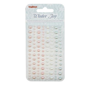 Набір клейових напівперлинок, 120 шт, 4 кольори Зимовий ранок, Scrapberry's