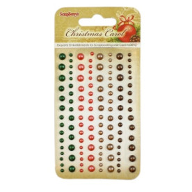 Набір клейових напівперлинок, 120 шт, 4 кольори Ніч перед Різдвом,  Scrapberry's