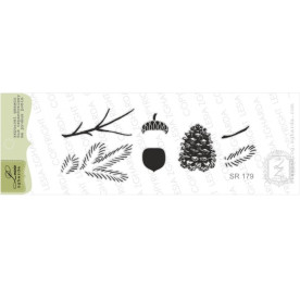 Набор штампов Елочки, шишки, желуди 7 шт Lesia Zgharda